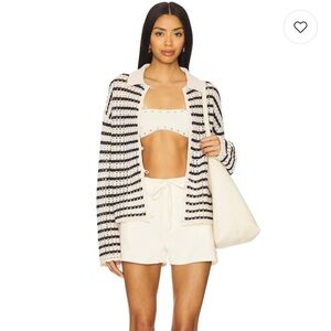 Rag & Bone Cream and Dark Navy Striped Cardigan